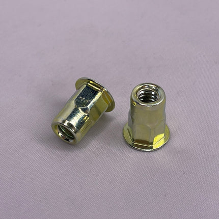AHC-420-165 (AHS4-420-165) - 1/4-20 Steel Rivet Nut, Semi-Hex Body, Open-End, First Grip