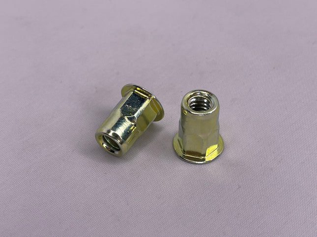 AHC-420-165 (AHS4-420-165) - 1/4-20 Steel Rivet Nut, Semi-Hex Body, Open-End, First Grip