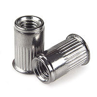 10-24 UNC Flat Head Aluminum Rivet Nut (Rivnut) Insert Nut - Pack Of 25