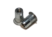 10-24 Aluminum Rivet Nut, Standard Head, First Grip, ALA-1024-130