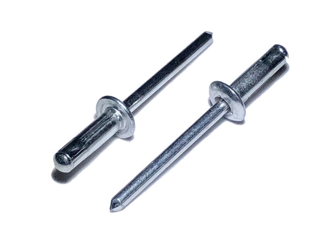 3/16" Diameter Aluminum Trifold Rivet, Dome Head