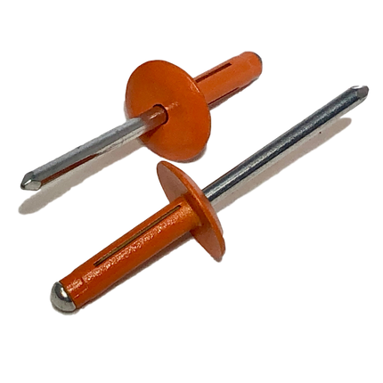 3/16" Diameter Aluminum Trifold Rivet, Large Flange Head, ALT-0625-LF